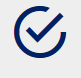 a dark blue checkmark in a blue circle on a light gray background, symbolizing marine-grade waterproof bean bag quality for boaters. marine bean bag